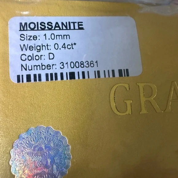 Moissanite 14k Gold over 925 sterling hoop Earrings .4ct - Picture 2 of 5